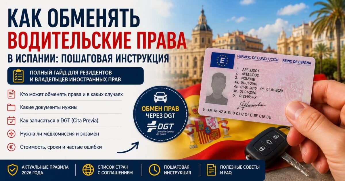 Как обменять водительские права в Испании: пошаговая инструкция