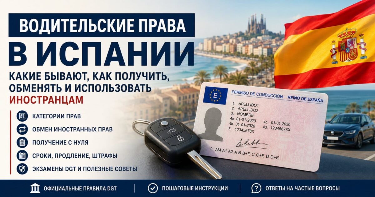 Водительские права в Испании: какие бывают, как получить, обменять и использовать иностранцам